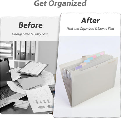 SKYDUE Expanding File Folder, Accordion File Organizer with 8 Pockets, Expandable Document Paper Receipt Holder for School Office Hospital, Letter/A4 Size Pink