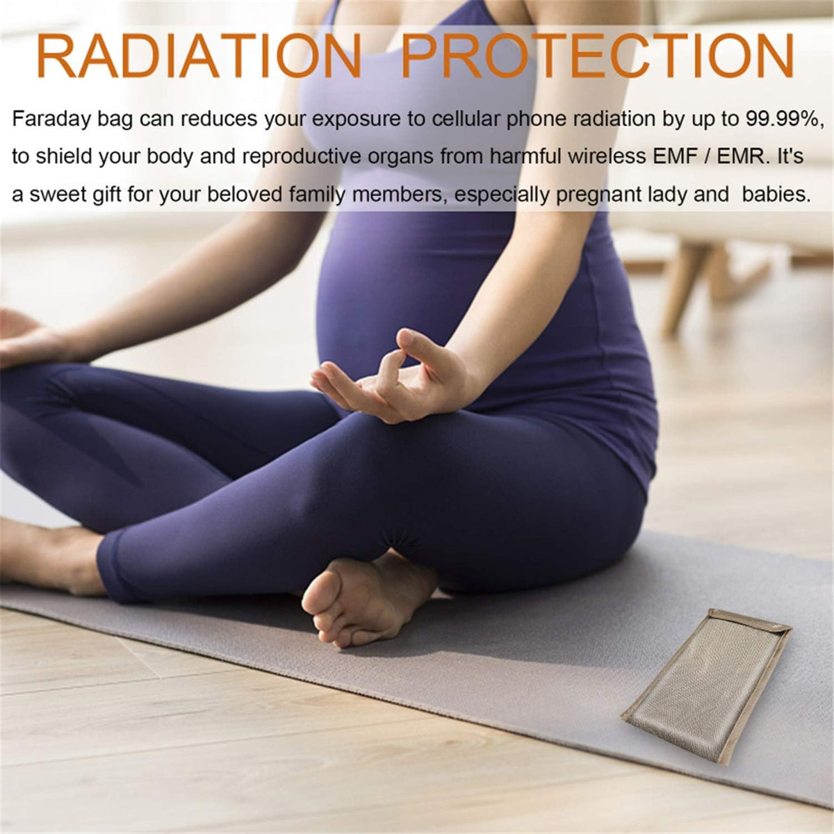 Cell Phone Anti-Radiation Sleeve Faraday Bag Pregnant Phone Rf Signal Shielding Blocker 5G GPS EMF RFID Signal Blocking Bag Car Key Wallet Security Pouch Privacy Protection (A), 20x10cm