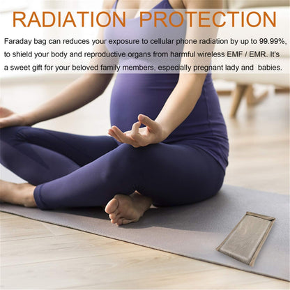 Cell Phone Anti-Radiation Sleeve Faraday Bag Pregnant Phone Rf Signal Shielding Blocker 5G GPS EMF RFID Signal Blocking Bag Car Key Wallet Security Pouch Privacy Protection (A), 20x10cm