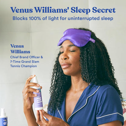 ASUTRA Silk Eye Pillow for Sleep, Black - Filled w/Lavender Buds & Flax Seeds, Weighted Eye Mask, Meditation & Light Blocking Blindfold, Cooling Gel Mask Included
