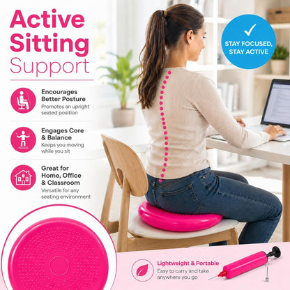 Hanstuten Wobble Seat Cushion & Core Balance Disc - Rubber Wiggle Seat for Active Sitting, Office Desk Chair, and Core Strength Training