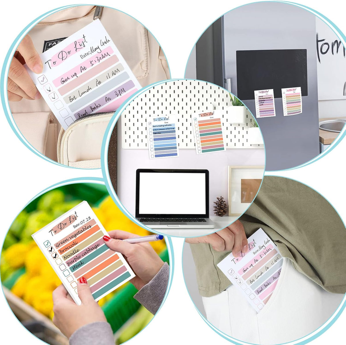 4 Pack to Do List Notepad, 4x6 Daily to Do List Sticky Notes