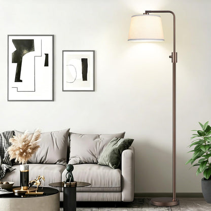 【Upgraded】 Dimmable Floor Lamp, 1000 Lumens LED Edison Bulb Included, Arc Floor Lamps for Living Room Modern Standing Lamp with Linen Shade, Tall Lamp for Bedroom Office Dining Room- Black