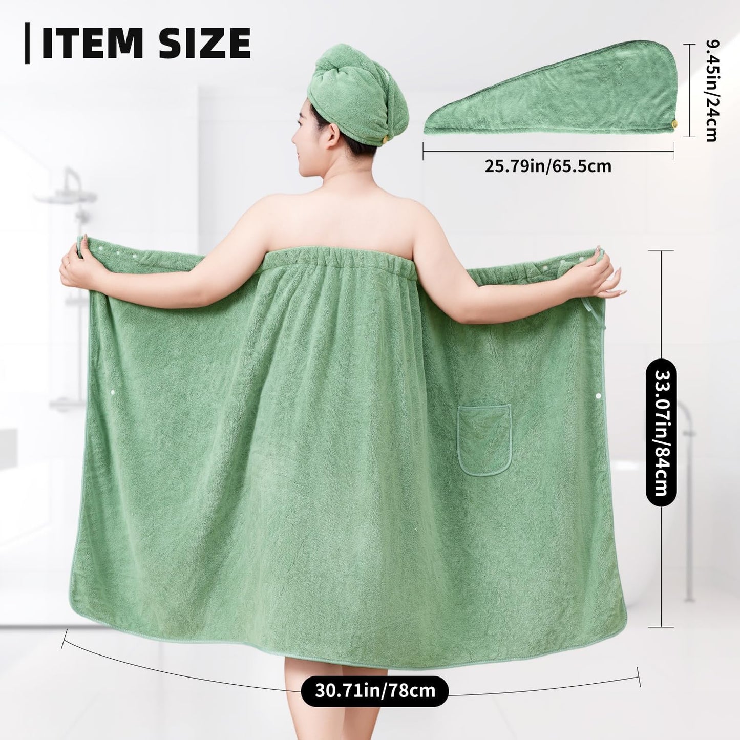 Towel Wrap for Women, Women'S Soft Wrap Towel Full Length，Bath Robe After Shower Female Plush Long，Spa Bathrobes Lightweight