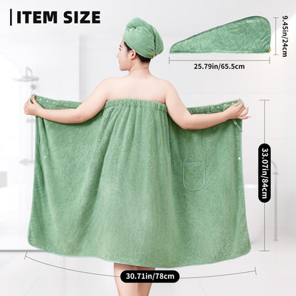 Towel Wrap for Women, Women'S Soft Wrap Towel Full Length，Bath Robe After Shower Female Plush Long，Spa Bathrobes Lightweight