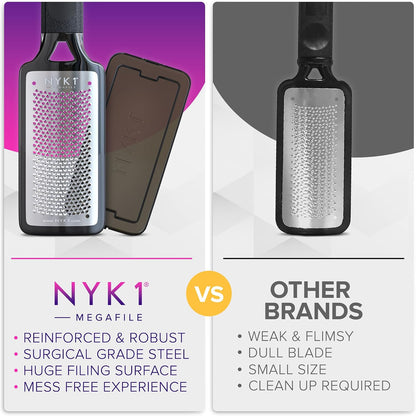NYK1 RUSTPROOF Foot File Callus Remover for Feet with Catcher | XL Size