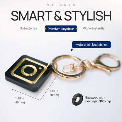 VTAG.ID NFC Digital Business Card Keychain - Tap to Share Contact & Social