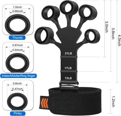 Grip Strength Trainer - Double-Sided Finger Exerciser and Hand Strengthener for Hand Therapy, Rock Climbing - Relieve Pain for Arthritis, Carpal Tunnel