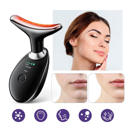 Neck Face Massager, Face Sculpting Tool, 3 Modes and Vibration for Facial Massager for Double - Chin Wrinkle,Daily Home Use, White