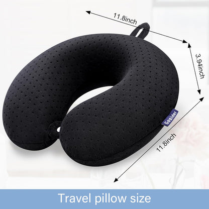 Neck Pillows for Sleeping Travel Pink Travel Pillow Comfortable U Shape Memory Foam Pillows Neck and Head Support Portable Travel Neck Pillow Suitable for Planes, Trains, Self-Driving Cars