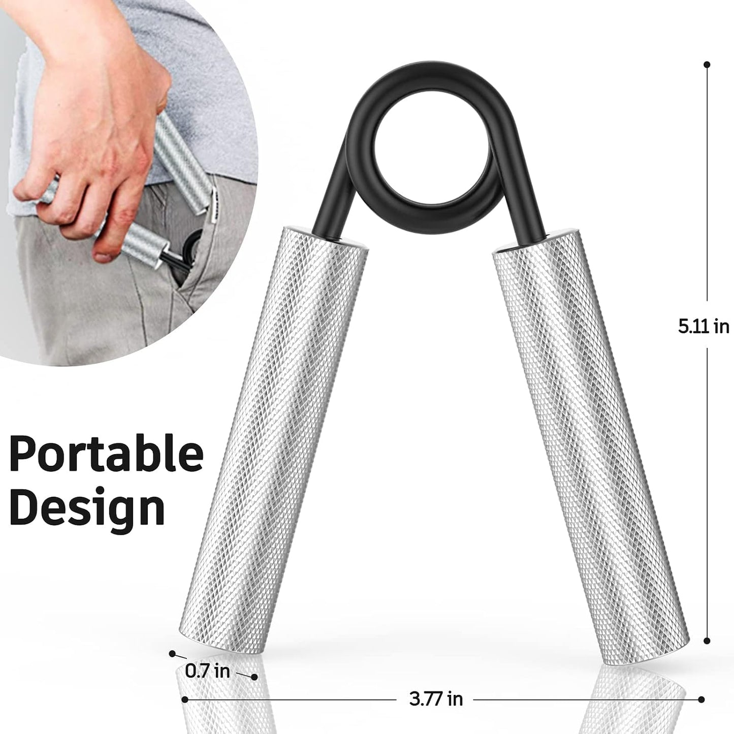 ZEAGUS Grip Strength Trainer 4 Pack,50LB-200LB Metal Hand Grip Strengthener,Non-Slip Heavy-Duty Forearm Exerciser,Hand Gripper for Muscle Building and Hand Rehabilitation Exercising