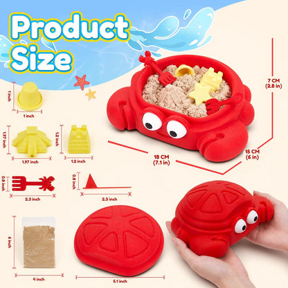7.1 in Desktop Turtle Sandbox with Lid -17Pcs MINI Desk Zen Garden Kit with Varied Molds, Tools & Sand, Mini Zen Garden for Desk, Stress Relief Desk Toys Gifts for Office for Adults (Turtle)