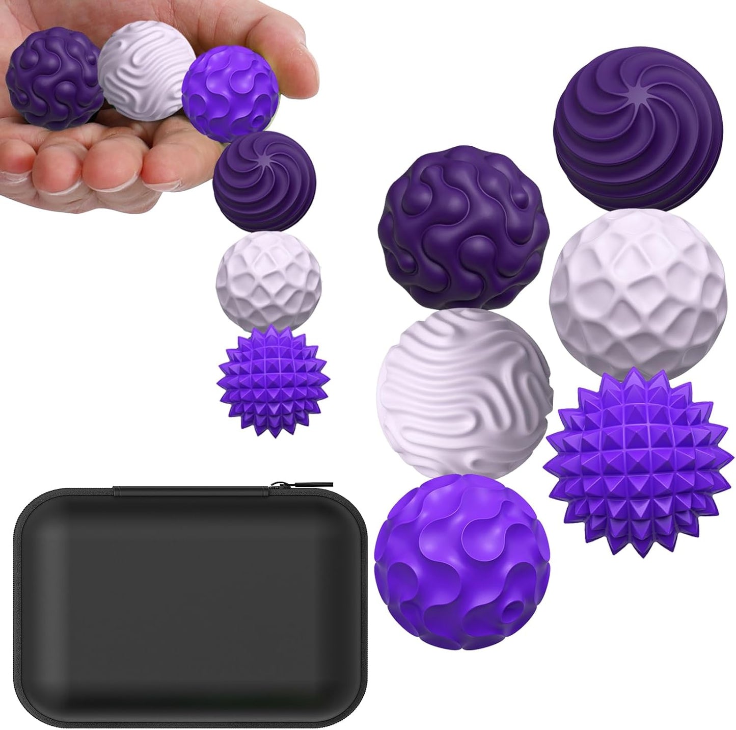BUSOHA Silicone Fidget Balls - 4 Pack Fidget Toys Adults Sensory Toys Stress Balls for Adults Teens Gifts for Calming,Autism and ADHD Office