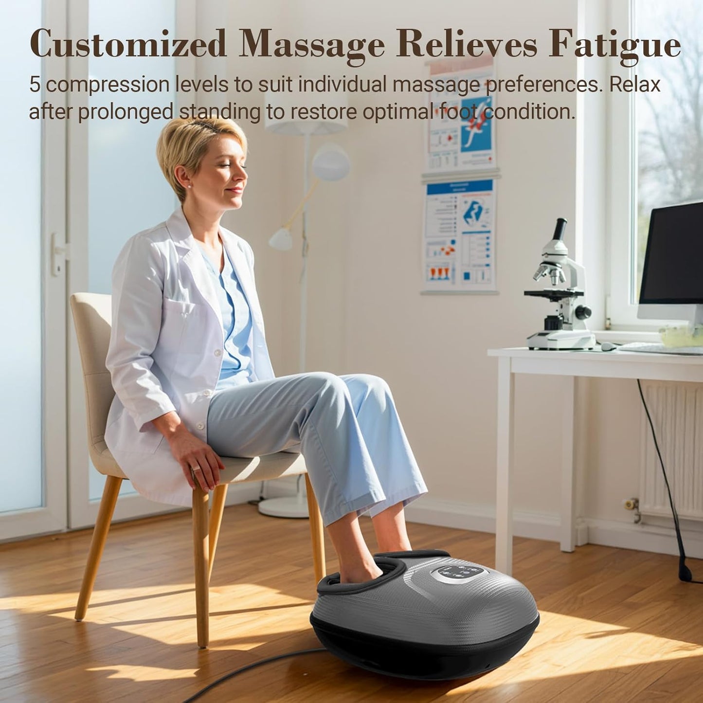 CuPiLo Foot Massager FSA Eligible HSA 2026 Upgraded, Birthday Gifts for Women Men Mom Dad, Feet Massager with Heat for Plantar Fasciitis Relief, 5 Levels Compression & Vibration Massage for Neuropathy