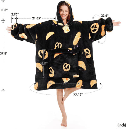 Narecte Cozy Oversized Blanket Hoodie Wearable Blanket Adults Soft Hooded Blanket Hoodie Birthday Gifts for Women Christmas - Colors A