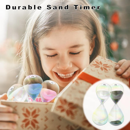 3 Minute Sand Timer,3M Sand Clock with Simple Biloba Puff Design, Reloj De Arena, Large Blue Sand Watch 3 Min Hourglass Sandglass for Home,Desk,Office Decorative (Blue)