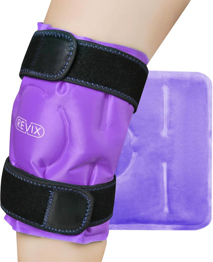 REVIX Ice Pack for Knee Pain Relief, Reusable Gel Ice Wrap for Leg Injuries, Swelling, Knee Replacement Surgery, Cold Compress Therapy for Arthritis, Meniscus Tear and ACL Blue