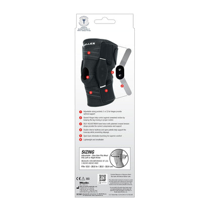 MUELLER Sports Medicine Self Adjusting Hinged Knee Brace for Men and Women, Knee Stabilizer for Compression and Pain Relief Support, Ideal for Arthritis, Sprains, Black, One Size