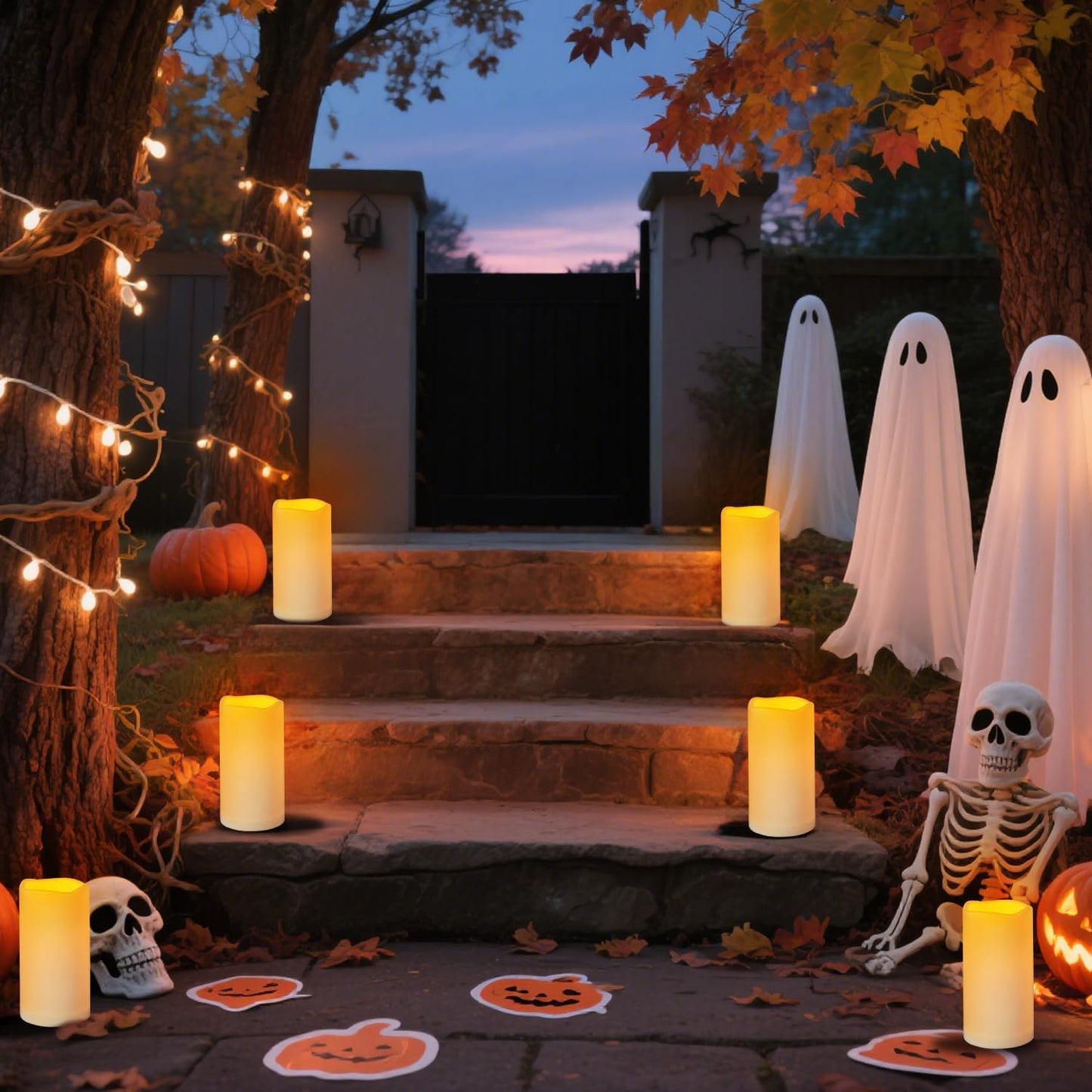 Flameless Candles 4" 5" 6" Outdoor Indoor Pillars Battery Operated Flickering Candles Include 10-Key Remote Timer 400+ Hours by 2 AA Batteries (Ivory Candle - Warm light, 3"D x 4"|5"|6" H - 3 Pack)