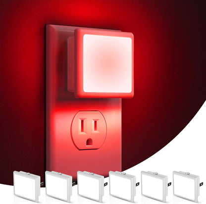L LOHAS LED Night Lights Plug into Wall,[6-Pack] Plug in Night Light,Dusk to Dawn Sensor, 1800K Amber Light,0.3W Bright Nightlight Auto-On/Off for Adults Bedroom Bathroom Hallway Halloween