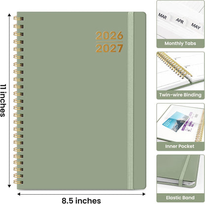 Planner 2026-2027 for Women & Men, Academic Monthly and Weekly Calendar Planner, Jul 2026 - Jun 2027, A5 (6.3" x 8.5"), Teacher Student Planning Book with Tabs, Ideal for Office School Supplies - Pink