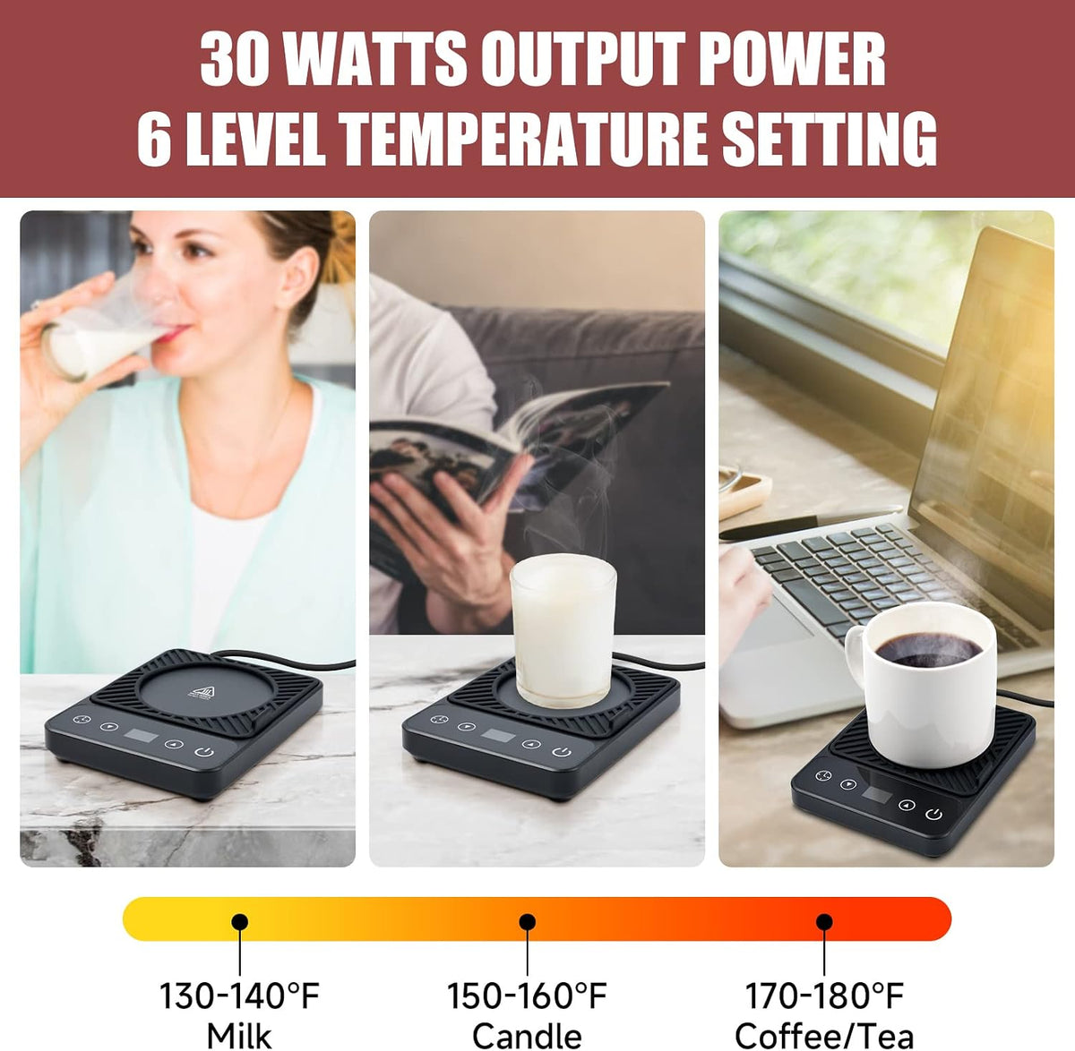 Mug Warmer - Electric Coffee Mug Warmer for Desk with Temperature Display