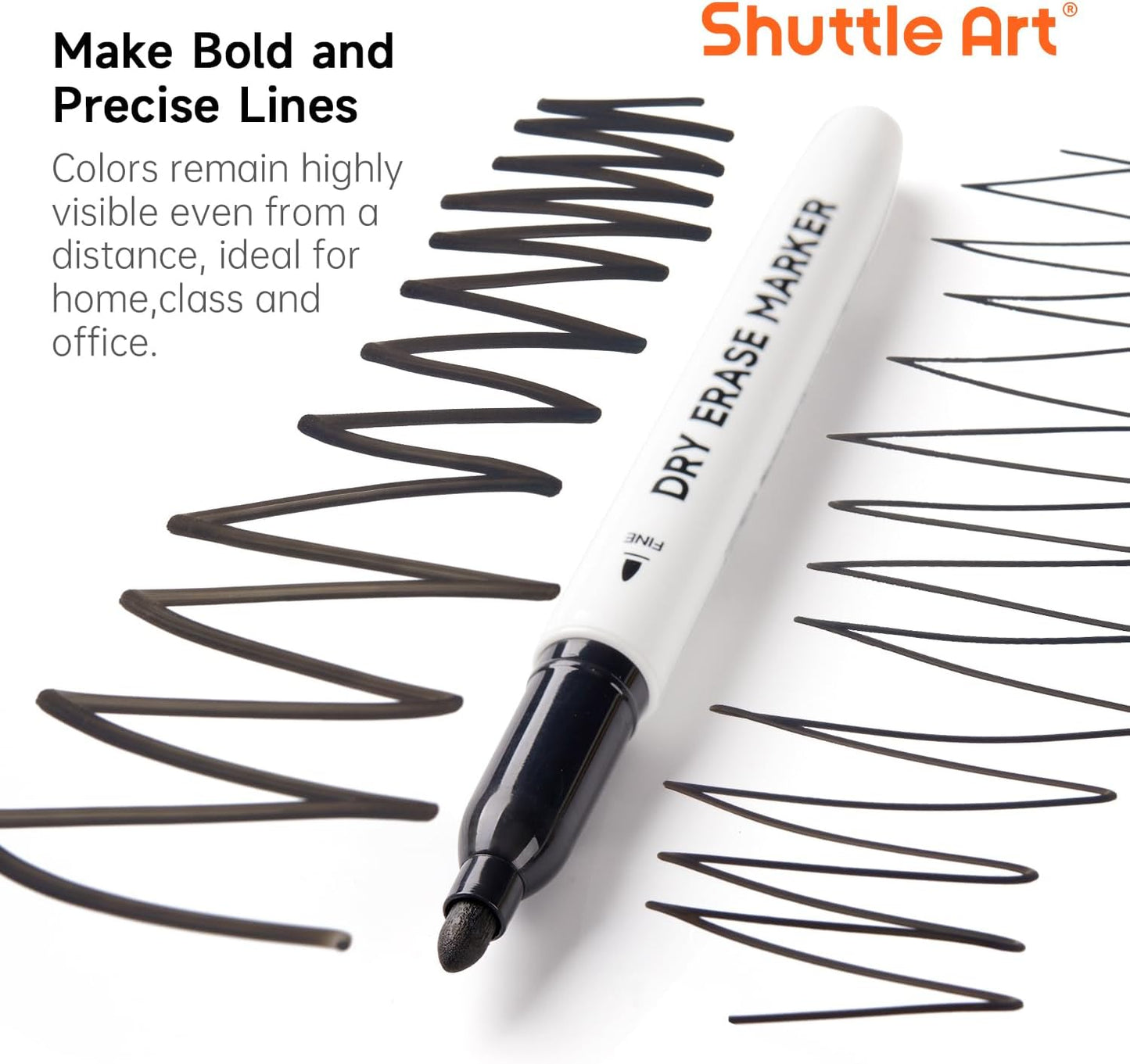Shuttle Art Magnetic Whiteboard Markers, 20 Pieces Fine Tip and Eraser, Dry Erase Whiteboard Markers, for Writing on Whiteboards, Weekly Planner, Glass for School Office Home