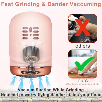 Electric Callus Remover for Feet with Vacuum, Professional Pedicure Tools Kit, Rechargeable Waterproof Foot File for Foot Care Deadskin Remover with 3Heads&2Speed,LCD Display