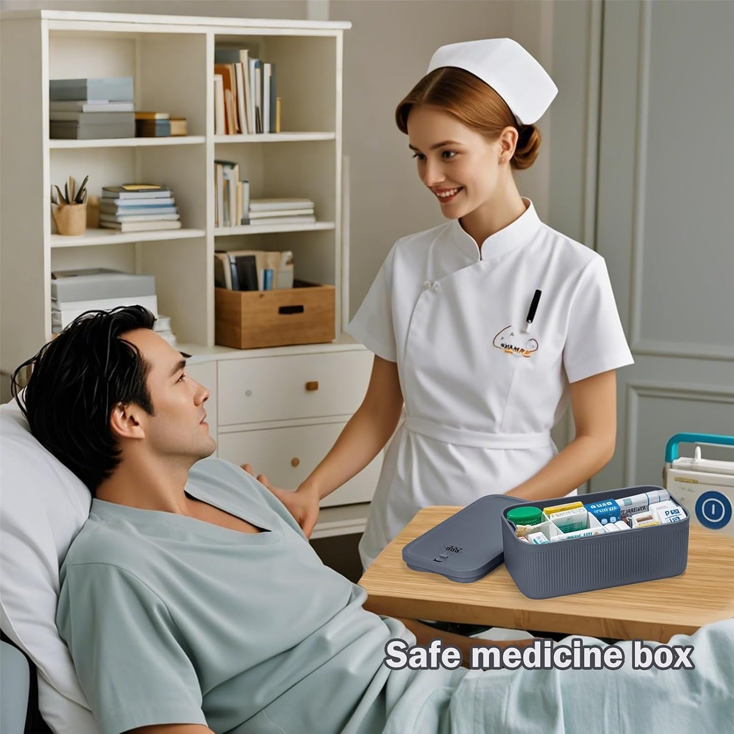 Medication Lock Box,Small Lockable Storage Box with Combination Code for Phone,Medicine Safe,Food, Home,Refrigerator,Office,Personal Items,Travel,Gift