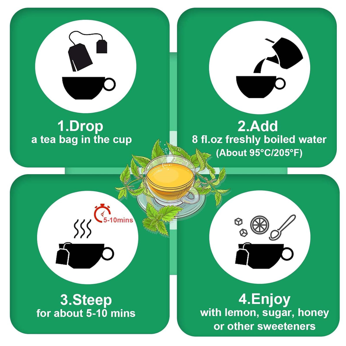 TEARELAE Nettle Leaf Tea, 50 Herbal Tea Bags, Earthy Herb Aroma