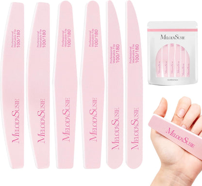 MelodySusie 16Pcs Professional Nail Buffer Kit,Nail Files and Buffers,Nail Buffer Block,Nail Brush, Nail File Buffers Kit for Natural Nails,DIY,Home Use,Salon（100/180 Grit）