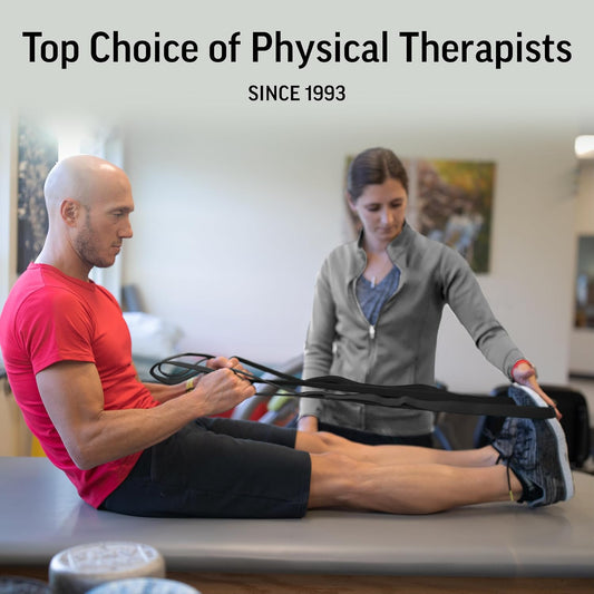 OPTP The Original Stretch Out Strap with Exercise Poster, USA Made Top Choice Stretch Out Straps for Physical Therapy, Yoga Stretching Strap or Knee Therapy (XL)