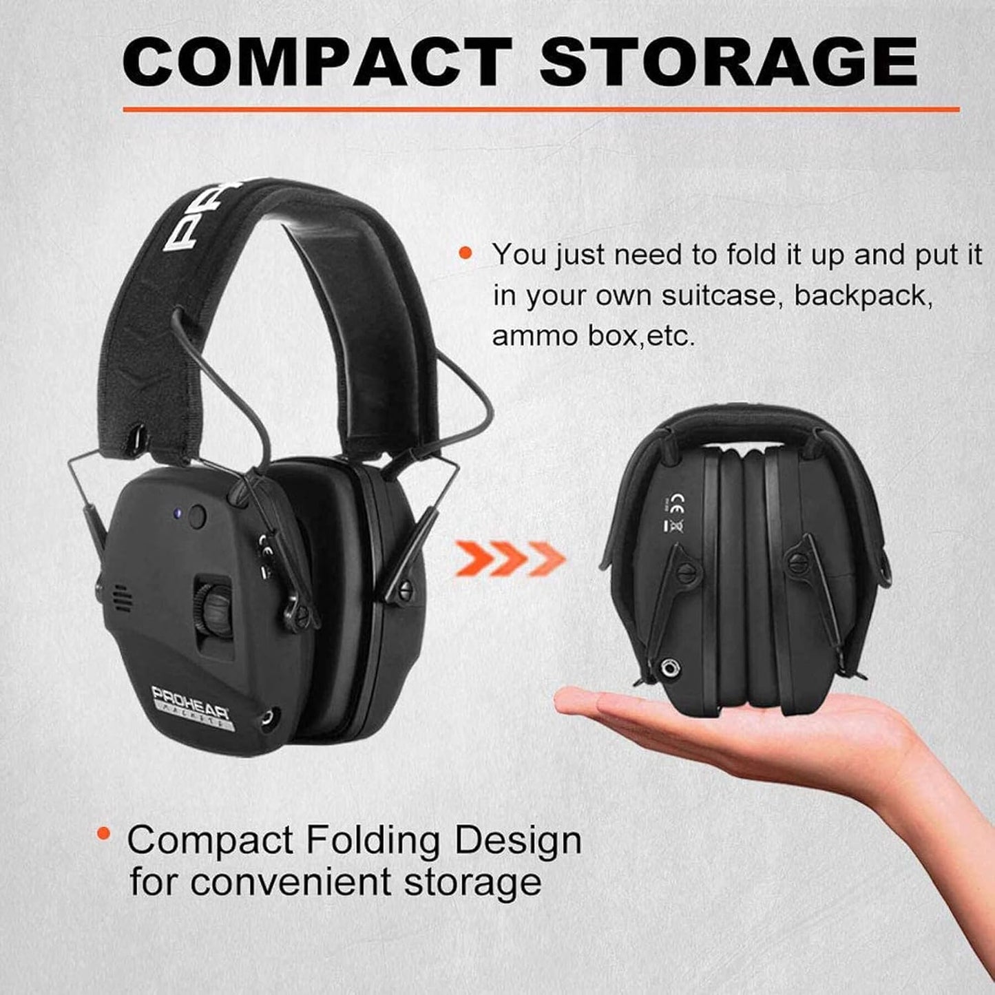 PROHEAR Electronic Ear Protection for Shooting with 4X Sound Amplification, Gun Range Hearing Protection Muffs, NRR 23dB Noise Reduction Headphones for Hunting, Green