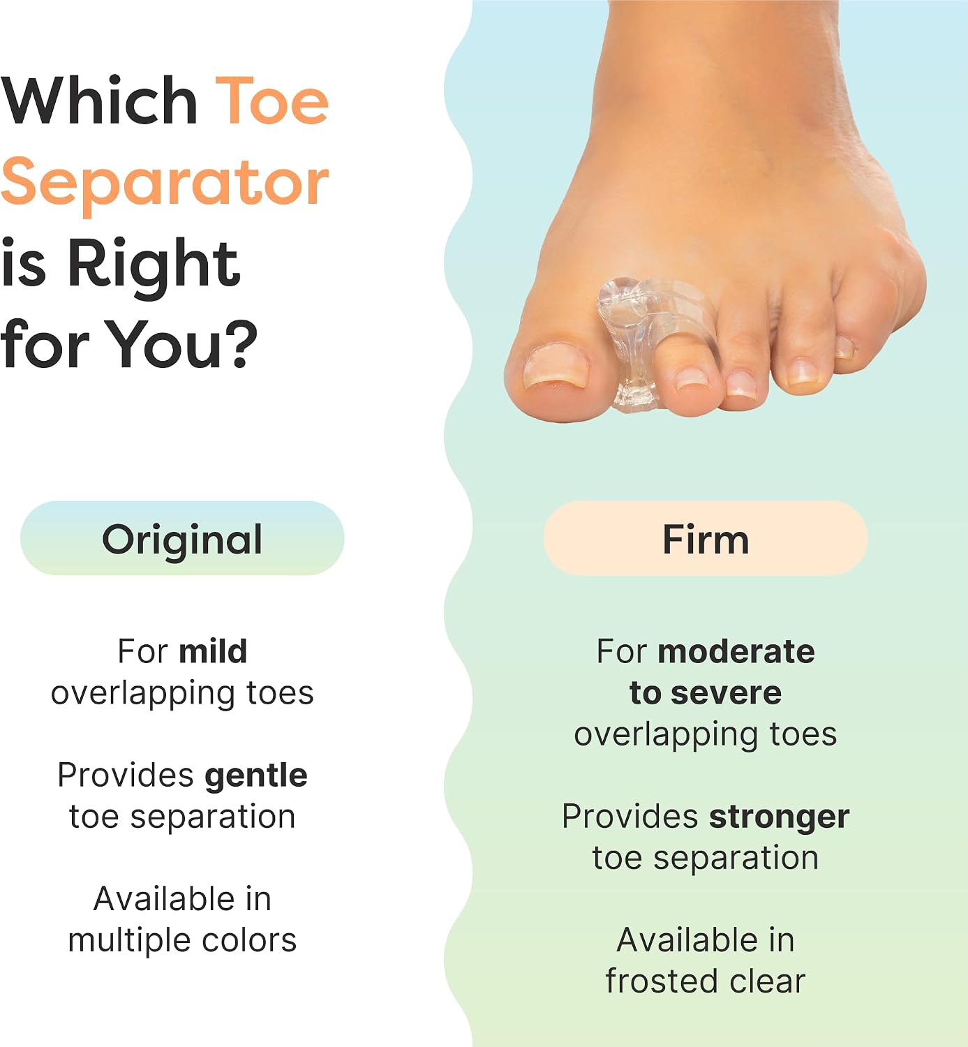 ZenToes Gel Toe Separators for Overlapping Toes, Bunions, Big Toe Alignment, Corrector and Spacer - 4 Pack (White)
