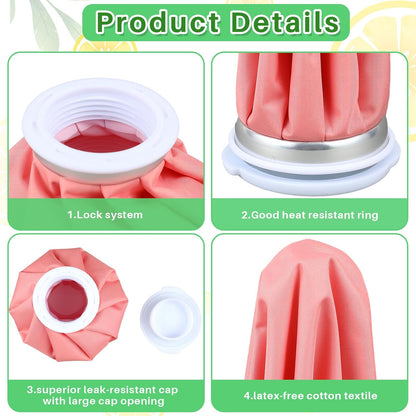 Honoson 4 Pack Reusable Ice Pack for Injuries, Ice Bags Hot Water Bag for Hot & Cold Pain Relief No-Leak Elastic Breathable for Muscle, Joint Pain Swelling, Sports & Home Use(Cute Fruit Style)