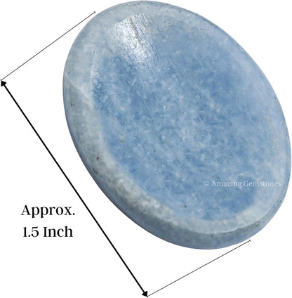Amazing Gemstone Labradorite Thumb Worry Stone, Anxiety Stone, Healing Crystals - Piedra Crystal Fidget for Gift, Meditation, Calming, Relaxation, Stress Relief - Colors B