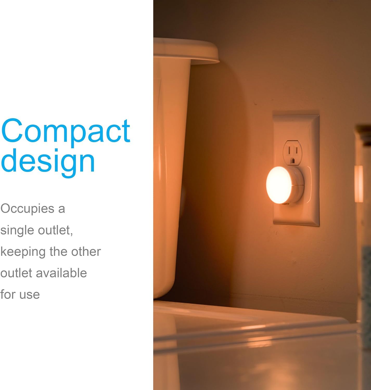 GE SleepLite LED Night Light, 2 Pack, Dusk-to-Dawn Sensor, Sleep Light, Dim Light, Warm Amber, Compact, Ideal for Bedroom, Nursery, Bathroom, Hallway, 45247, 2 Count