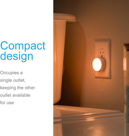 GE SleepLite LED Night Light, 2 Pack, Dusk-to-Dawn Sensor, Sleep Light, Dim Light, Warm Amber, Compact, Ideal for Bedroom, Nursery, Bathroom, Hallway, 45247, 2 Count