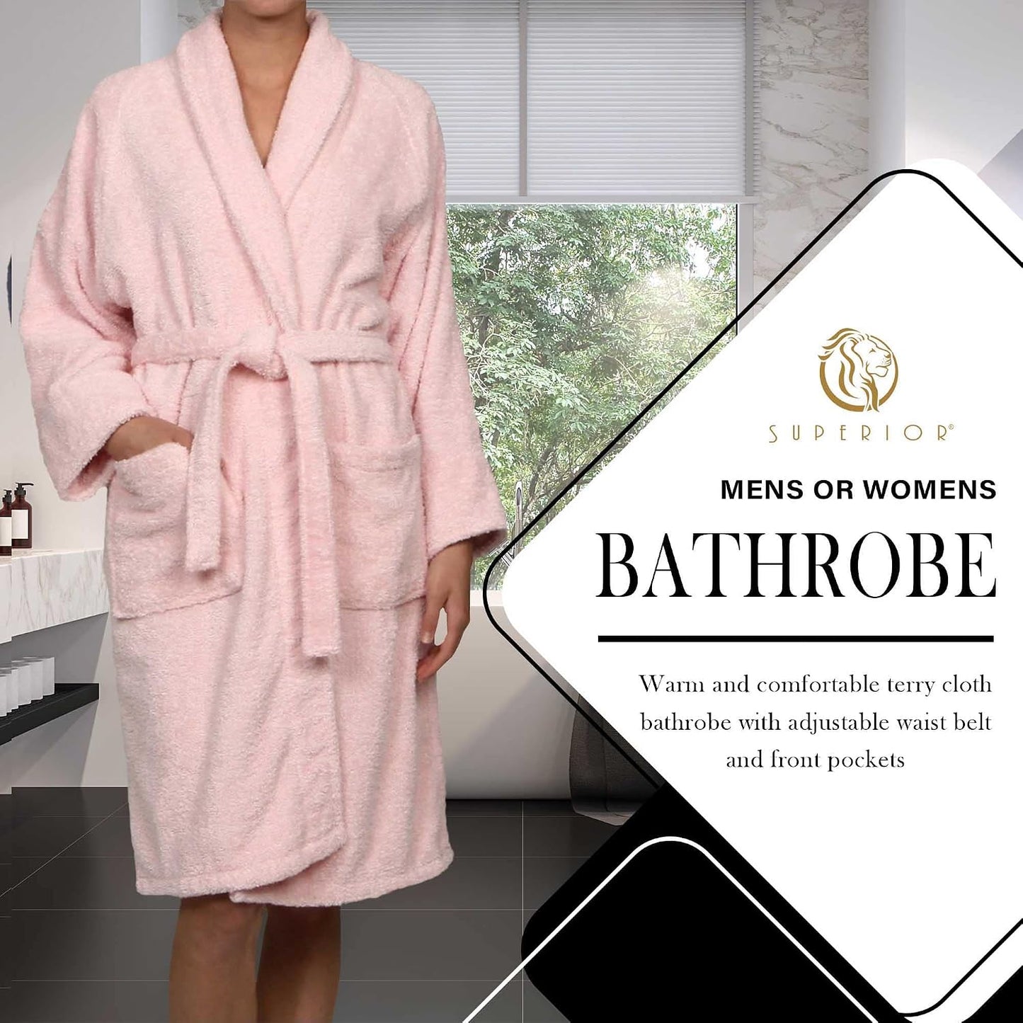 Cotton Unisex Terry Robe, Soft And Absorbent Robes For Men And Women, Bathroom Accessories