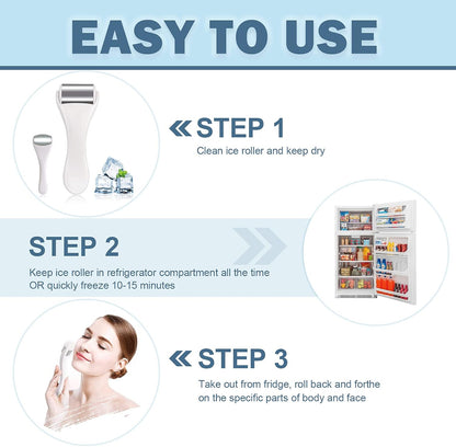 Ice Roller for Face and Eyes - 2PCS Facial Relief Eye Puffiness Massager
