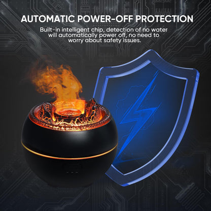 YALEDI Essential Oil Diffuser, Volcano Fire Flame Aromatherapy Diffuser, 360ml Ultrasonic Cool Mist Humidifier, Scent Aroma Diffuser with 7 Colors Light, Timer & Auto Shut-Off for Home, Room (Black)