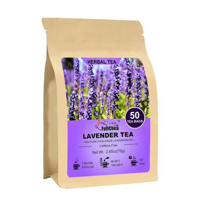 FullChea - Lavender Tea Bags, 50 Count, Natural Lavender Flowers