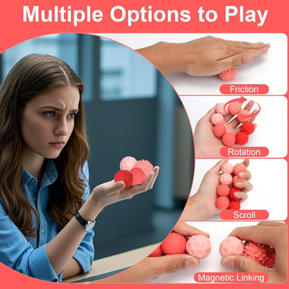BUSOHA Silicone Fidget Balls - 4 Pack Fidget Toys Adults Sensory Toys Stress Balls for Adults Teens Gifts for Calming,Autism and ADHD Office