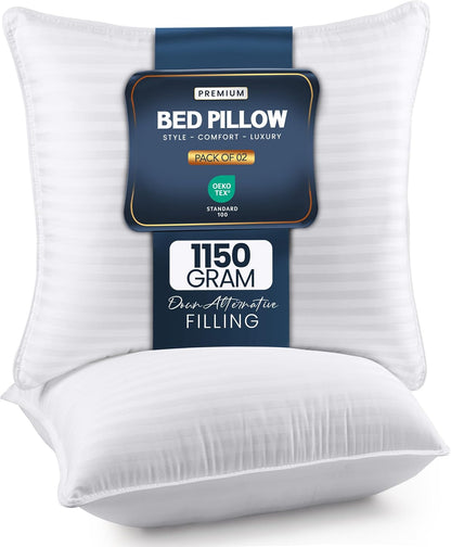 Utopia Bedding Bed Pillows for Sleeping Queen Size (White), Set of 2, Down Alternative Pillow for Sleeping, Cooling Hotel Quality Pillow Set for Back, Stomach or Side Sleepers