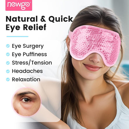 NEWGO Cooling Eye Mask for Puffy Eyes, Cold Eye Mask Eye Ice Pack for After Eyes Surgery, Tension Stress Relief, Itchy Eyes, Headaches, Dark Circles - Blue