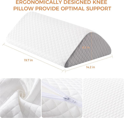 Knee Wedge Pillow for Post-Surgery Recovery-Leg Elevation Support for Sleep Position, Alleviating Lower Back & Hip Pain Enhancing Circulation in Ankles Legs Triangle Pillow with Removable Cover