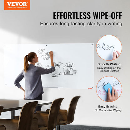 VEVOR Dry Erase Calendar for Wall, 36 x 24 Inches Whiteboard Calendar, Monthly Planner Magnetic Dry Erase Board, 1 Magnetic Erase & 2 Dry Erase Marker & Movable Tray for Restaurant Office Home School