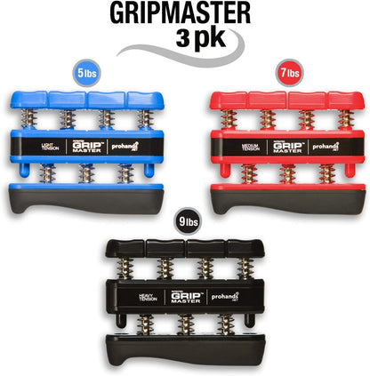 Prohands Gripmaster Hand Exerciser, Finger Exerciser (Hand Grip Strengthener), Spring-Loaded, Finger-Piston System, Isolate & Exercise Each Finger