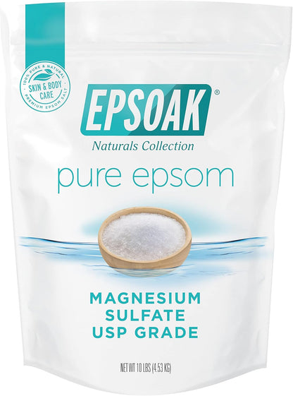 Epsoak Epsom Salt 38 lb. Magnesium Sulfate USP. (Qty. 2 x 19 lb. Bags) Resealable Epsom Salt Bag Unscented, Made in The USA, Cruelty-Free Certified