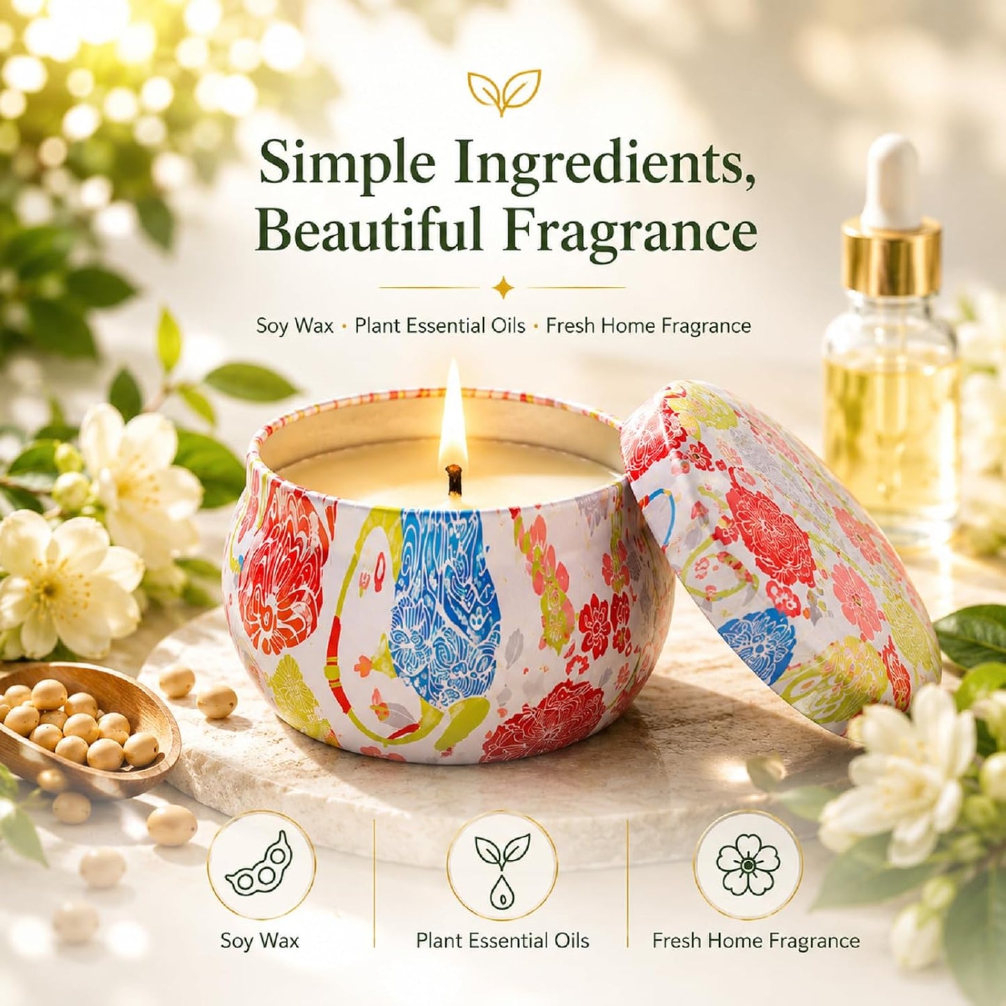 Candles, Scented Candles Gift Set for Women, 8 Pack Fruity Floral Soy Wax Aromatherapy Candles, Travel Tin Candles in Artist Gift Box, Birthday Gifts for Mom, Wife, Sister, Friend, Housewarming